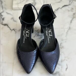 AGL Midnight Blue Textured Heels